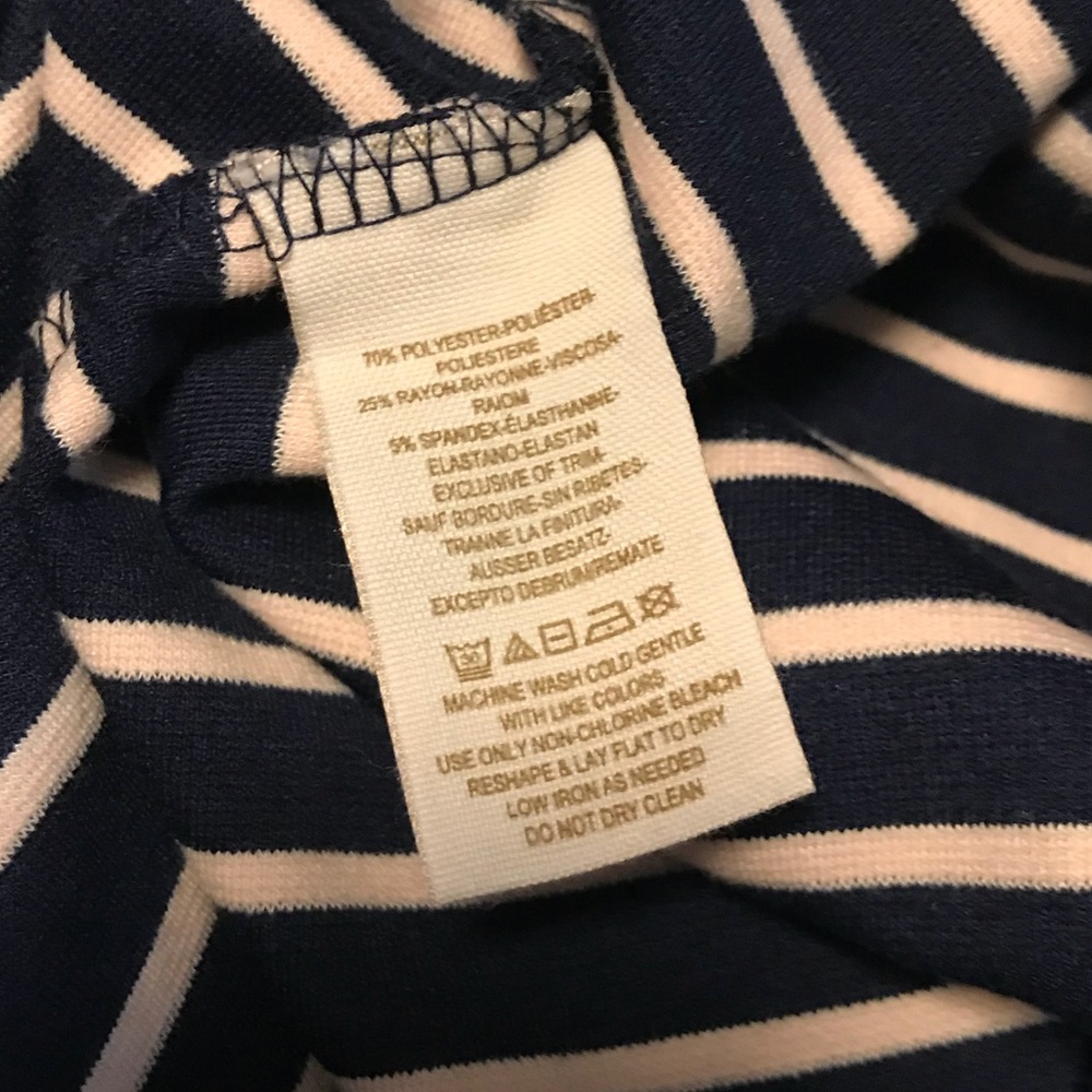 EUC FREE PEOPLE Striped Crochet Fit and Flare Dress L in Navy - Picture 6 of 6